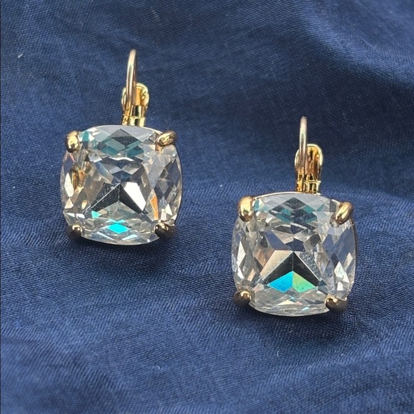 Kate Spade Gold Tone Square Cushion-Cut Crystal Drop Earrings Lever-back Closure - Picture 16 of 16